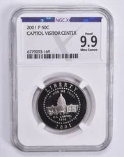 Proof 9.9 UCam 2001-P Capitol Visitor Center Commemorative Half Dollar NGCX