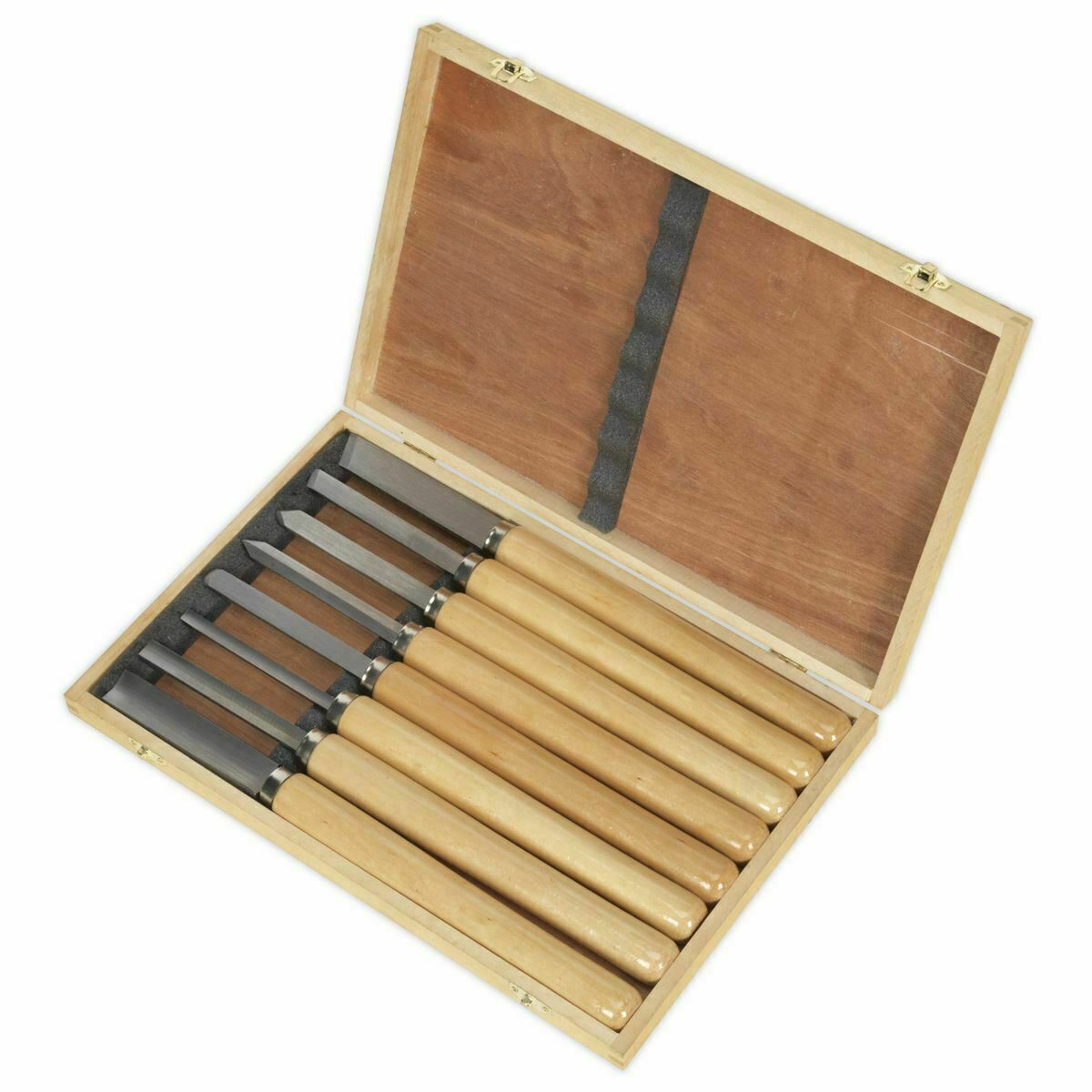 Sealey AK60/8 Wood Turning Chisels 8pc in Wooden Case
