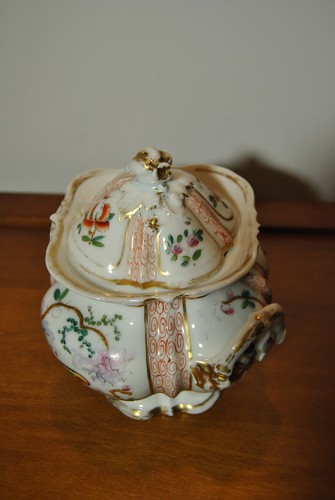 Grande Azucarero Antiguo 19 Siglo XIX en Porcelana Bayeux O Paris Decoración Ave - Imagen 12 de 24