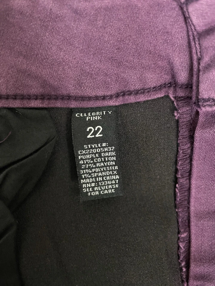 Pantalones al tobillo ajustados Celerity rosa para mujer talla 22 Foto 4 de 4