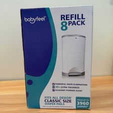 Babyfeel Refill 8 Pack, Hold Up To 3960 Diapers-Fresh Powder Scent