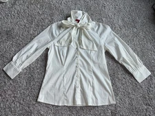 VINTAGE AUTH New York & Company Bow Tie Blouson Sleeve Top Sz 2 DISCONTINUED