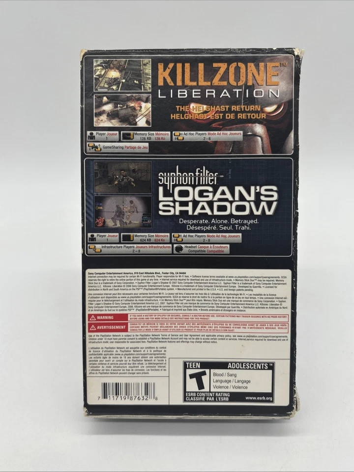PSP Dual Pack: Syphon Filter: Logan's Shadow & Killzone: Liberation (Sony, 2011) - Image 2 of 4