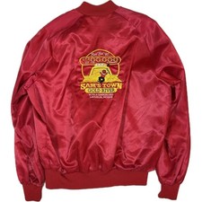Vintage Satin Sam’s Town Casino Red Jacket Sz L Made in USA