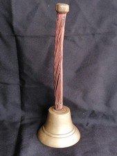 Alte Glocke aus Messing, 29cm, gedrechselter Griff aus Kupfer, Handarbeit,
