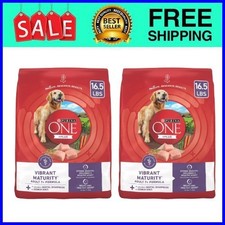 2 packPurina One +Dry Vibrant Maturity Adult 7 Plus Senior Dog Food, 16.5 lb Bag 1.89 per pound