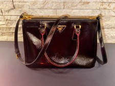 Prada Galleria Tote Black Patent Leather Purse Hand Shoulder Crossbody Bag