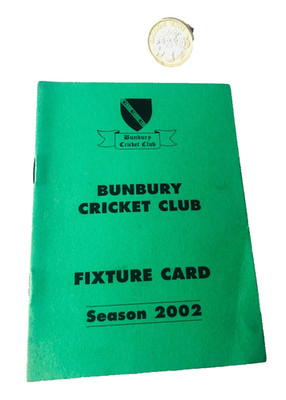 Cricket Handbuch Fixture Card Bunbury 2002 Vintage ra