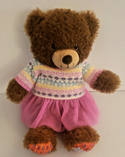 Build A Bear Happy Birthday Bear plush w/ Heart Sweater Skirt Tutu