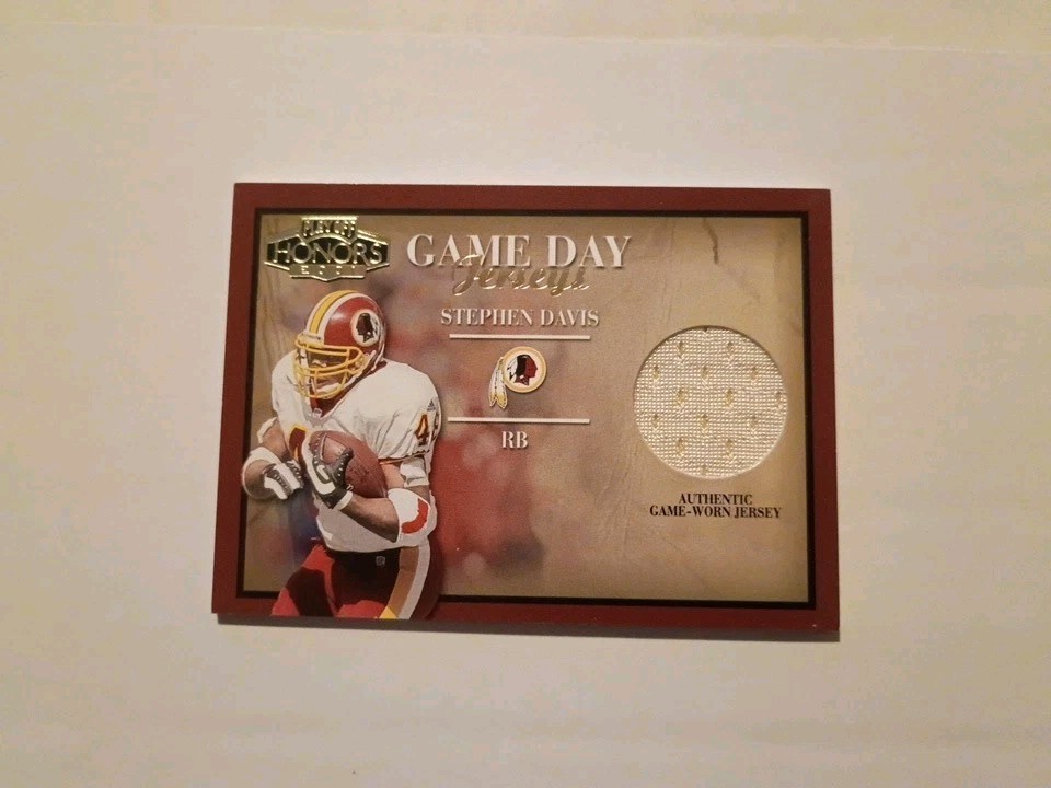 STEPHEN DAVIS 2001 HONORS GAME DAY JERSEYS AUTHENTIC GAME USED JERSEY PATCH CARD