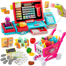 Cash Register for Kids Real Calculator Kids Cash Register with Scanner Toy for 3