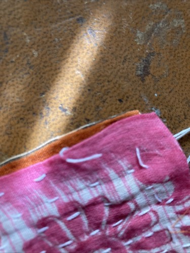 Vintage Long Scarf / Shawl Double Sided Pink And Orange 84 Inches Long 28 Wide - Picture 8 of 8