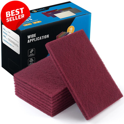 10Pk 6x9in Maroon Scuff Pads Automotive Sanding Paint Prep Scratch Repair - US