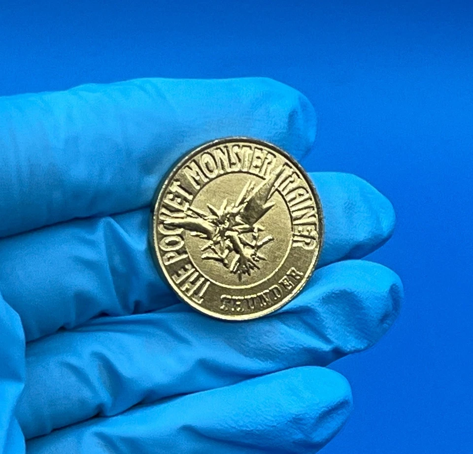 Zapdos (GOLD COIN) Pokemon METALLO Meiji Battle Juice vintage giapponese - Immagine 3 di 4