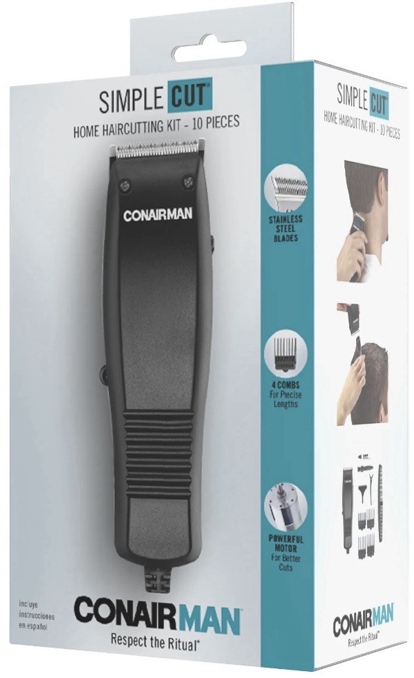 Conair Man Simple Cut 10 Piece Home Haircutting Clipper Kit NEW SEALED FREE SHIP