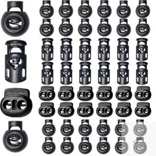 48pcs Upgraded Plastic Cord Lock, Cord Locks Draw String Clip with Spring Toggle