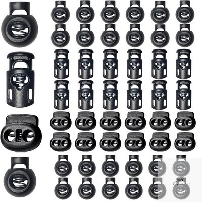 48pcs Upgraded Plastic Cord Lock, Cord Locks Draw String Clip with Spring Toggle