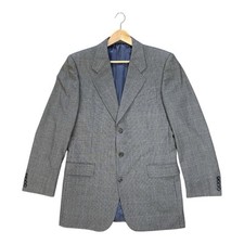Hickey Freeman Diplomat Sport Coat 40LG Houndstooth Wool Blazer USA Made