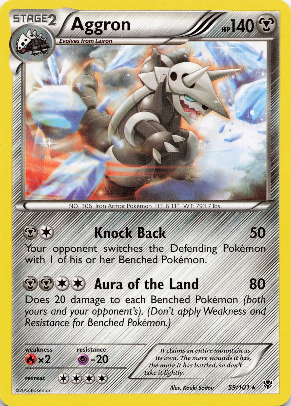 Pokémon TCG Aggron #59/101 Plasma Blast NM