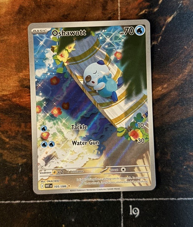 Oshawott Illustration Rare Pokemon 2025 S&V White Flare 105 NM Pack Fresh