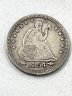 1854 25c Seated Liberty Quarter w Arrows VF  90% Silver SUPER NICE!