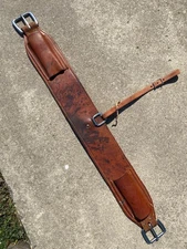 Used good quality 4" brown leather rear cinch center strap w/SS hardware US made