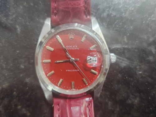 Rolex  6694 Oysterdate Precision Men's Watch Red Dial Vintage