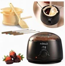 Chocolate Melting Pot, Electric Candy Melter with 2 Non-Stick Silicone Bowls, Di