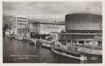 AK Expos. Internat. Paris 1937. Pavillons de la Belgique, La Suisse, L'Italie