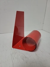 Vintage Midcentury Modern Coiled Steel Bookend Orange Red Enamel England