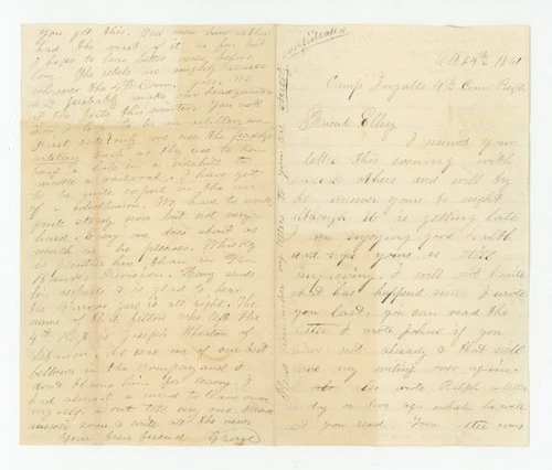 George R. Baldwin – Civil War Soldier Letter – Camp Ingalls Near Yorktown 1861