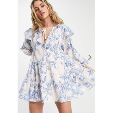 Free People Sunbaked Mini Swing Dress Bridgerton Coquette Romantic XS