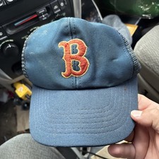Vintage 1970s 80s UI Inc Boston Red Sox Trucker Snapback Cap M/L