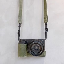 Camera Leather Protective Case Cover Base Bag Shell For Sony Zve10 Camera New