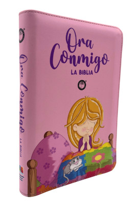 Biblia infantil TLA ora conmigo rosa con cierre rosa