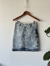 VTG 80s Limited Express GAP Acid Wash Jean Denim Mini Skirt Size 9 Made In USA