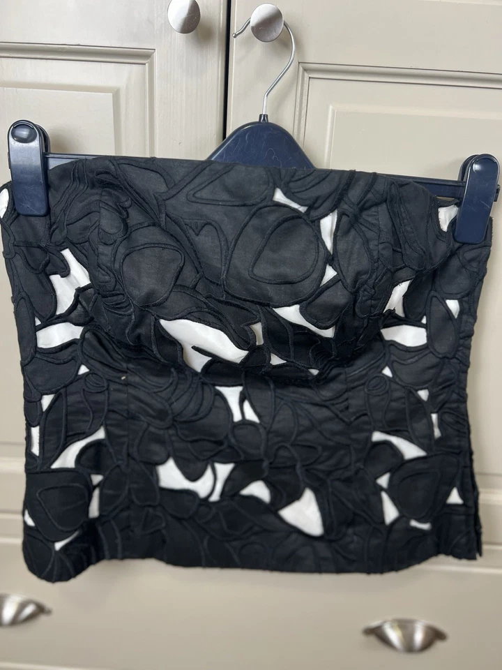 Coast Black White Broderie Anglaise Embroidered Bustier Size 16 BNWOT - Image 3 of 4