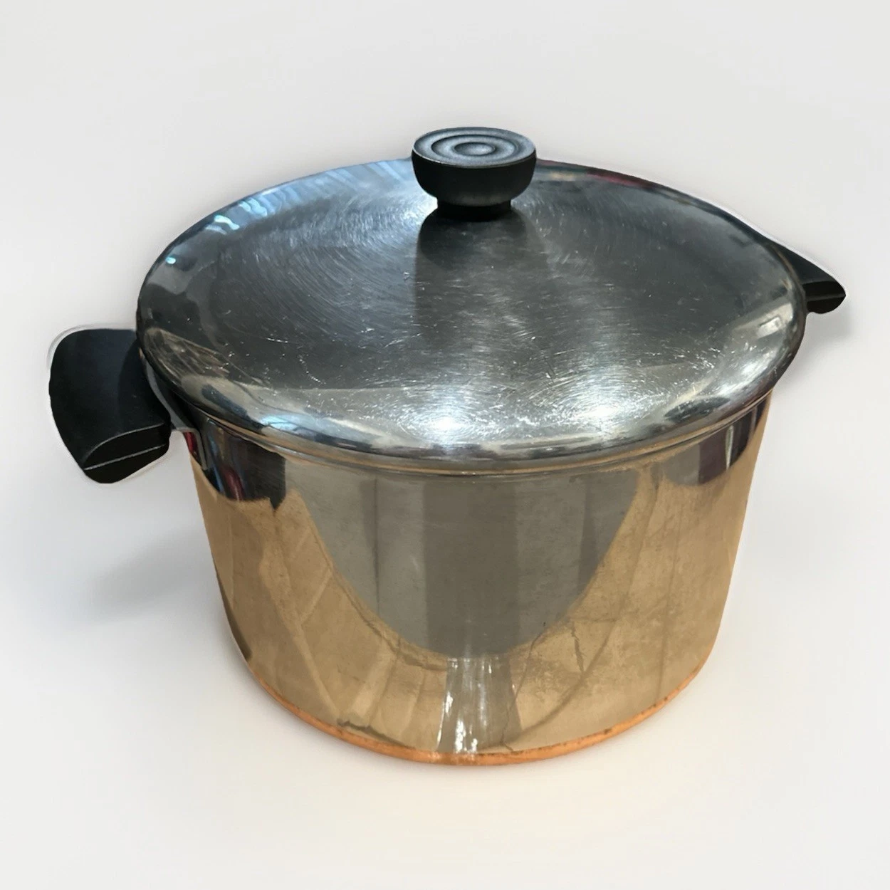 Revere Ware 6 qt Stock Pot With Lid Pre 1968 Double Ring Copper Bottom *Read