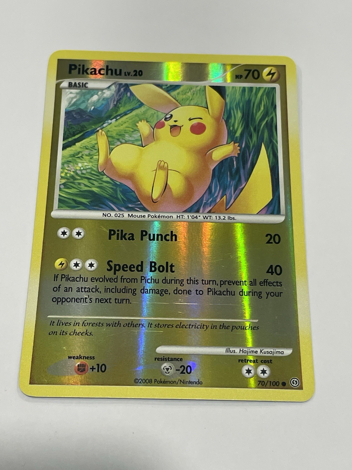 Reverse Holo Pikachu Diamond Pearl Stormfront 70/100 Common Pokemon LP 2008