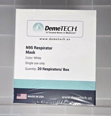 Lot of 9 boxes of N95 Respirator Mask DemeTECH Cup Style DT-N95 20/ Pack