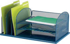 Onyx Mesh 3 Sorter, 3 Tray Desktop Organizer Durable Steel Mesh Powder Coat