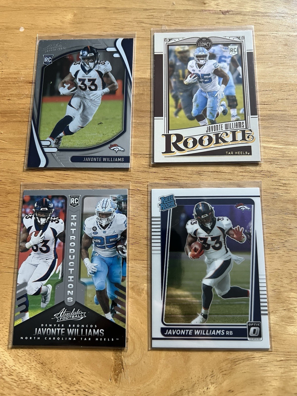 2021 Javonte Williams Rookie Card Lot Of 4 Denver Broncos Dallas Cowboys