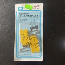 EZ Buckle Inc. Adjustable Suspended Clips Vintage Elephants Yellow 2 Made in US