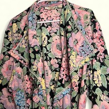 Vintage Victoria s Secret Gold Label Floral Kimono Robe Long Belted Duster Loung