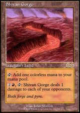 1x Moderately Played, English Shivan Gorge - Urza's Saga