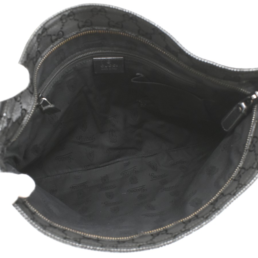 Auth GUCCI GG Imprime Shoulder Bag 201446 Crossbody Bag Black PVC