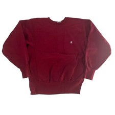 Vintage 90s Champion Reverse Weave Sweatshirt Mens Medium Red Crewneck USA Blank