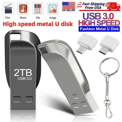 2TB Flash Drive USB 3.0 U Disk Type C Thumb Memory Stick Pen PC Laptop Storage