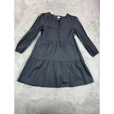 NWOT Joie Black Tiered Dress Long Sleeve Cotton Blend Mini Casual S Whimsigoth