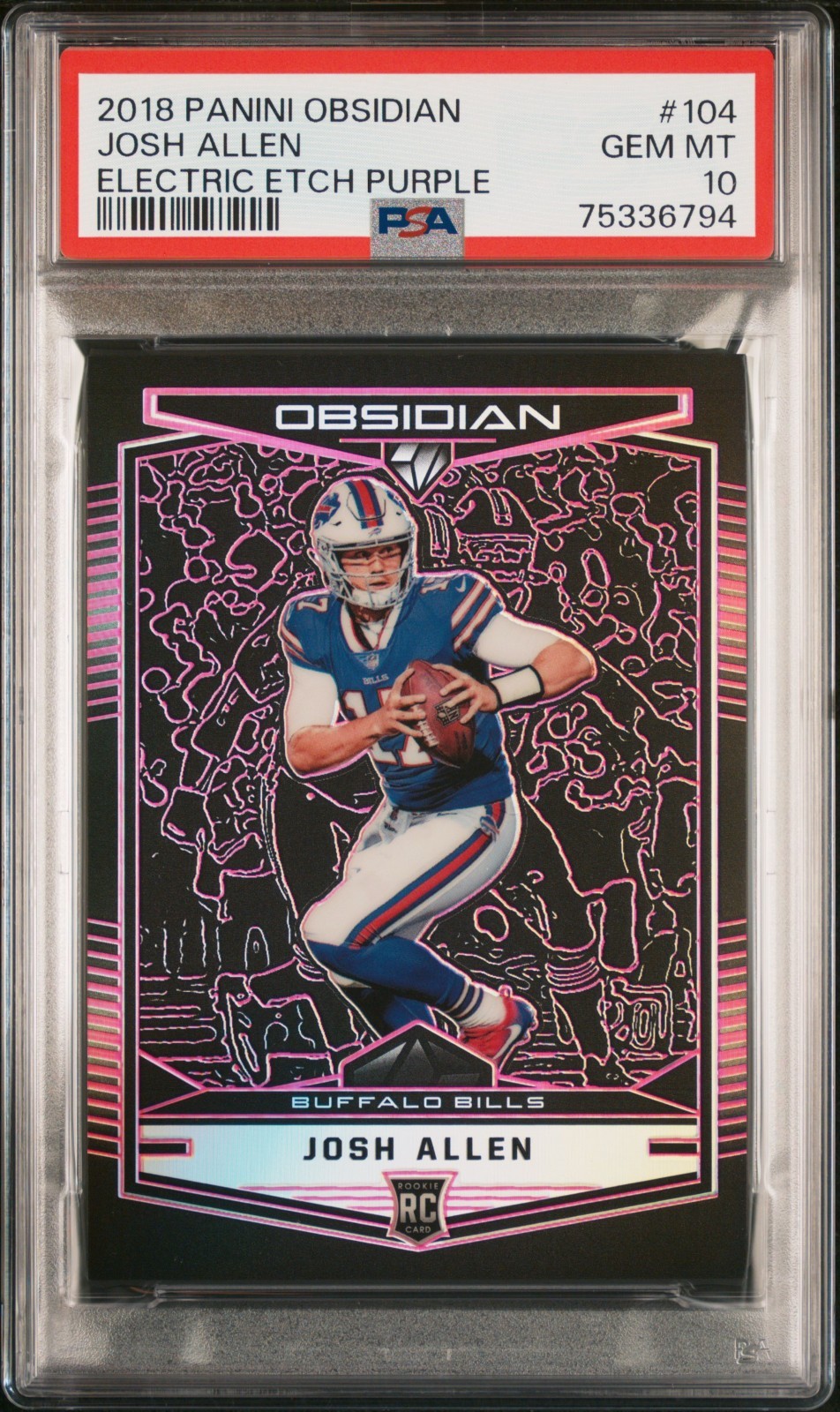 Josh Allen Panini Obsidian #104 Electric Etch Purple